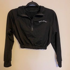 New York logo black cropped sweater